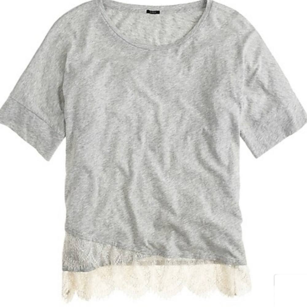 Lace-trim t-shirt